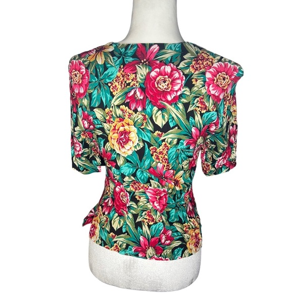 Retro Vintage Floral Button-Up Blouse 80’s - Picture 5 of 6